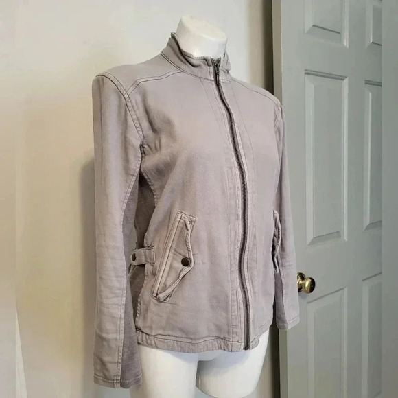 NIC+ZOE Gray Cotton Blend Full Zipper Jacket(XS) - Picture 3 of 9